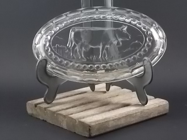 Ancien Beurrier En Verre La Vache Qui Rit Moule Vintage Des