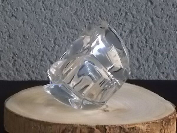 Bougeoir "Adria", en Cristal, 24 % de plomb translucide. Forme Fleur à double rangée de Pétales. De Royal Crystal Rock, Italy.