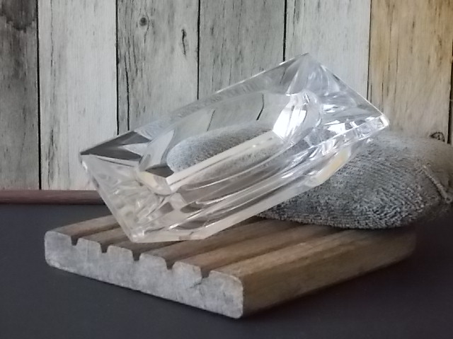 Cendrier rectangulaire facetté en Cristal
