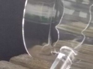 Chope en verre, pressée moulée, décors de cotes arrêtées De la Verrerie Mécanique Champenoise France