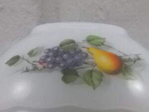 Coupelle "Fruits de France", en verre Opale et motif Fruitier. De la marque Arcopal France