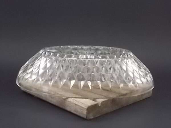 Grande coupelle Ovale "Lulli", en verre trempé translucide moulé pressé. De la Marque Vereco France