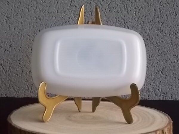 Coupelle rectangulaire "Aubépines", en verre Opale et motif floral. De la Marque Arcopal France