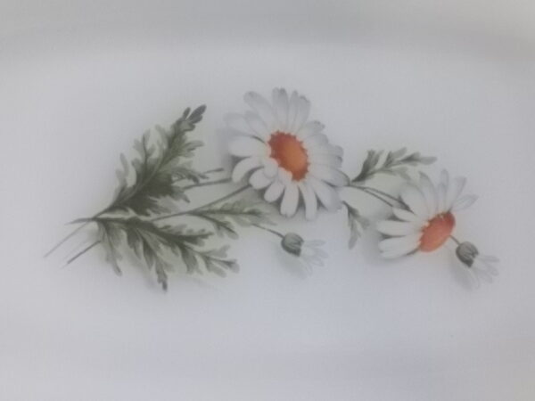 Coupelle rectangulaire "Marguerites", en verre Opale et motif floral. De la Marque Arcopal France