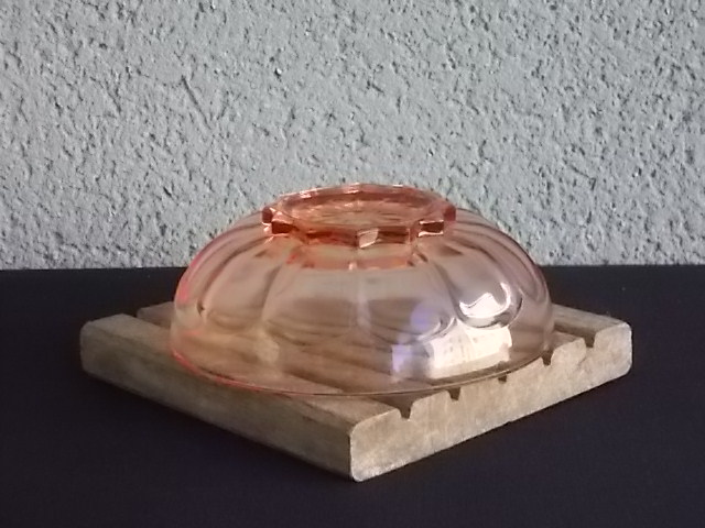 Coupelle ronde en verre Rose Saumoné – Image 3