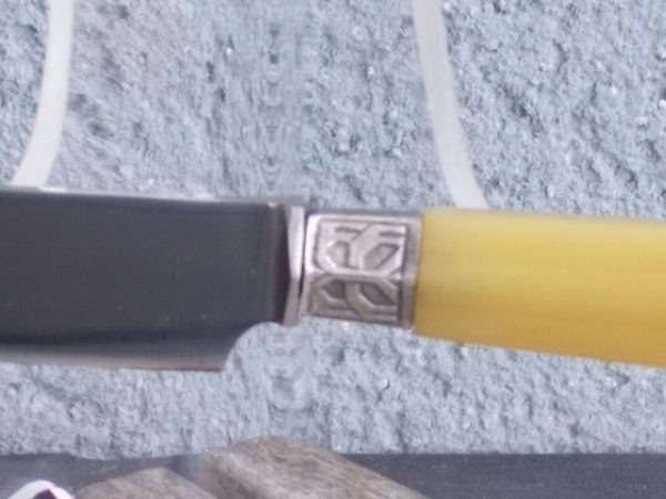 Couteaux de table à manche en Résine Beige imitation Corne et lame inoxydable. De La Lampe