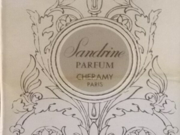 Sandrine, Flacon Parfum 20 ml avec sa boite. Parfum créé en 1970. De la maison Cheramy Paris.