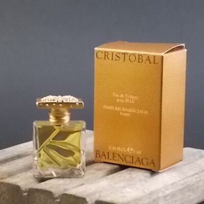 Cristobal, miniature d' Eau de Toilette 5 ml avec sa boite. Lancé en 1998. De la maison Balenciaga Paris.