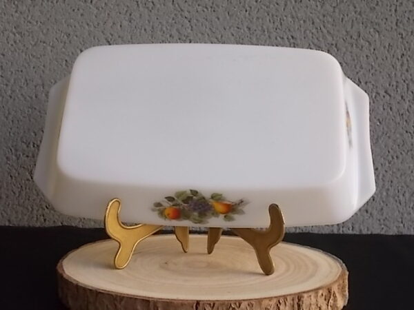 Plat à Four "Fruits de France, en verre Opale et motif Fruitier. De la Marque Arcopal France