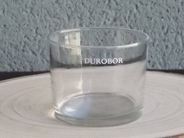 Tasse à café filtre en Aluminium Argenté. Support de tasse ajouré "Etoile". Anse recouvert de fil plastique Beige. De Durobor