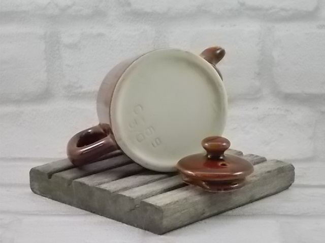 Théière ancienne vintage marron / théière traditionnelle francaise poterie artisanale
