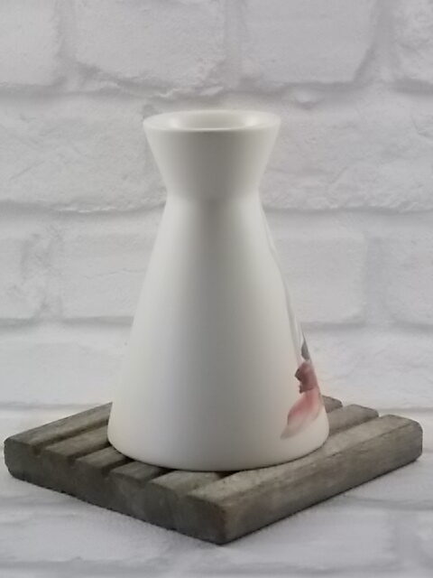 Vase céramique Ivoire à motif Automnal délavé. Forme conique. De Mutto
